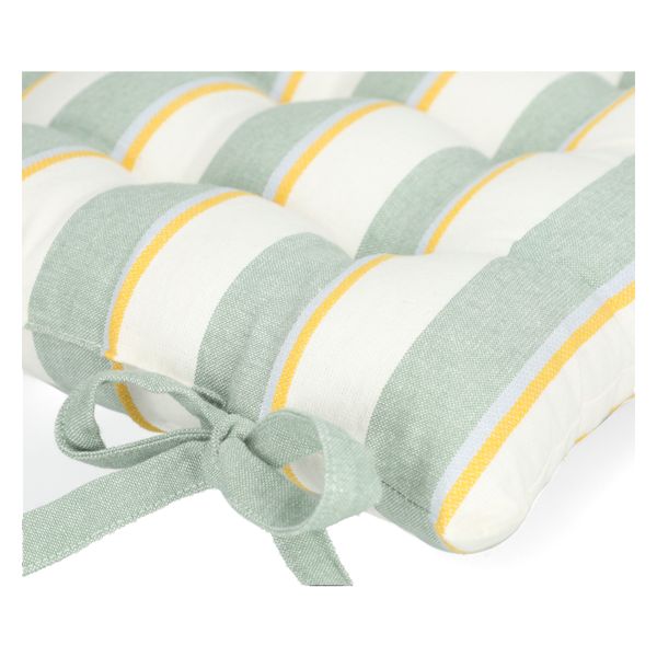 Stuhlkissen, Bio-Baumwolle, grün gestreift, 40 x40 cm