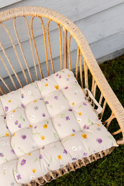 Bankauflagekissen, Bio-Baumwolle, Frühlingsblumen, 140 x 50 cm
