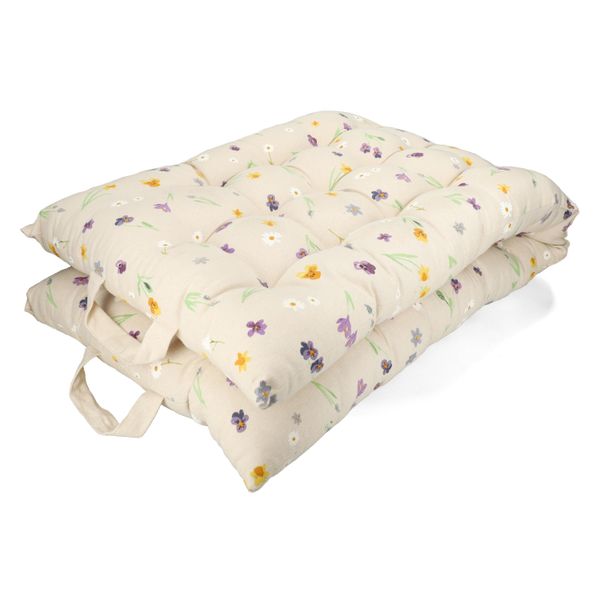 Bankkussen, bio-katoen, lentebloemen, 140 x 50 cm