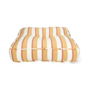 Sitzmatratze, Bio-Baumwolle, ockerfarbene Streife, 50 x 50 cm