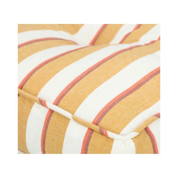 Sitzmatratze, Bio-Baumwolle, ockerfarbene Streife, 50 x 50 cm