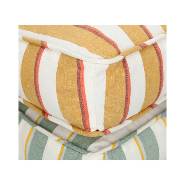 Sitzmatratze, Bio-Baumwolle, ockerfarbene Streife, 50 x 50 cm