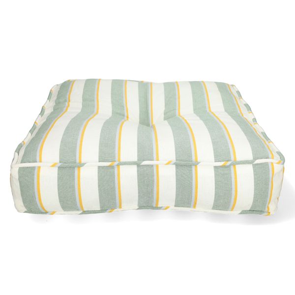 Zitmatras, bio-katoen, groen gestreept, 50 x 50 cm