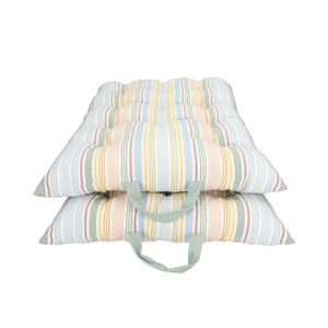 Zitmatras, bio-katoen, groen gestreept, 50 x 50 cm Zitmatras, bio-katoen, groen gestreept, 50 x 50 cm