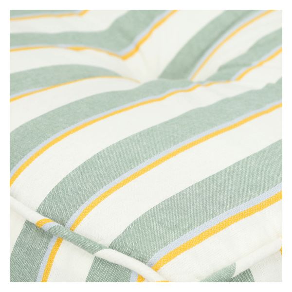 Zitmatras, bio-katoen, groen gestreept, 50 x 50 cm