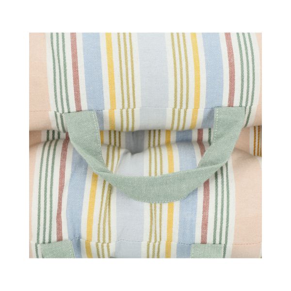 Sitzmatratze, Bio-Baumwolle, grün gestreift, 50 x 50 cm