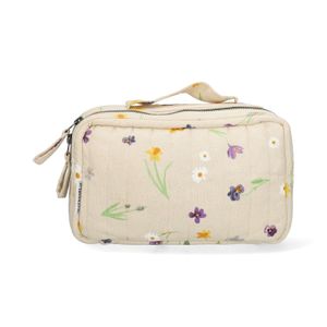 Toilettas, GOTS bio-katoen, lentebloemen, 26 x 16 x10 cm