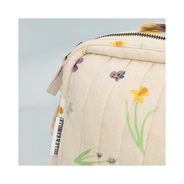 Toilettas, GOTS bio-katoen, lentebloemen, 26 x 16 x10 cm