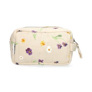 Toilettas, GOTS bio-katoen, lentebloemen, 20 x 12 x 9 cm