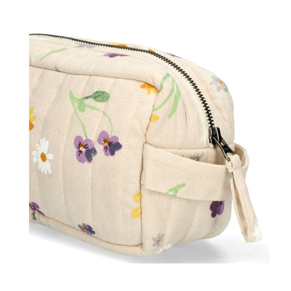 Toilettas, GOTS bio-katoen, lentebloemen, 20 x 12 x 9 cm