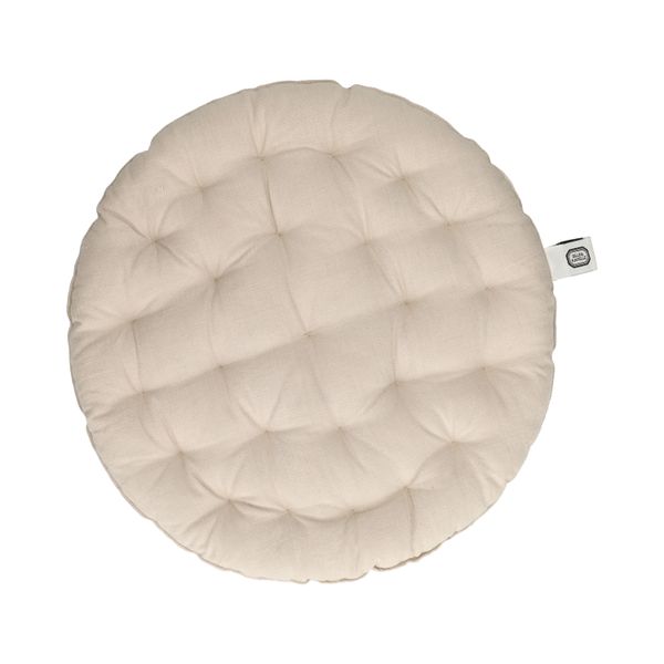 Stoelkussen rond, bio-katoen, kiezel, Ø40 cm