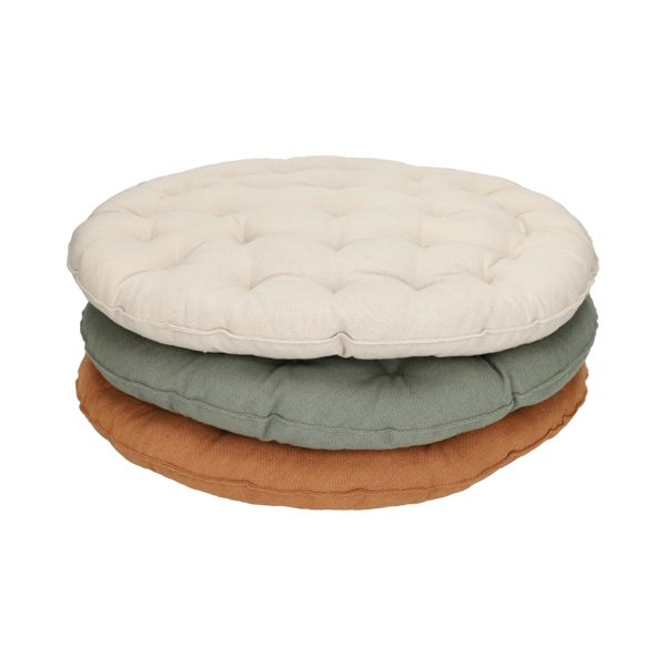 Stoelkussen rond, bio-katoen, kiezel, Ø40 cm