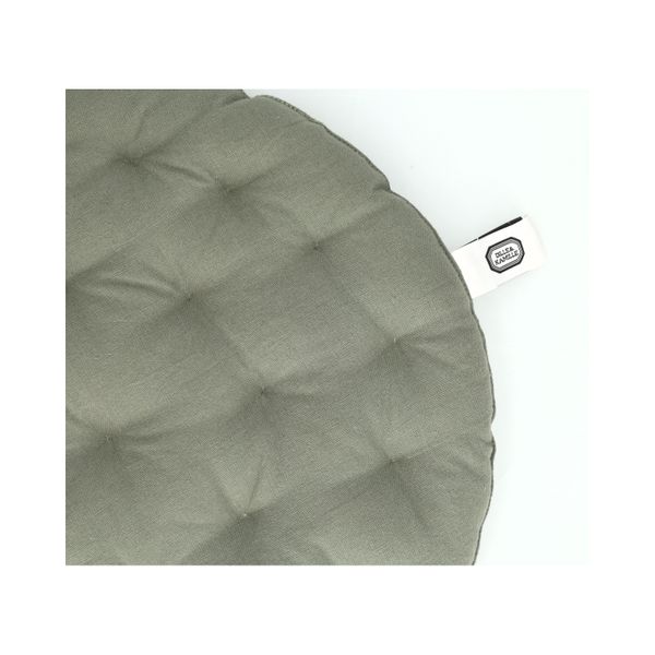 Stoelkussen, bio-katoen, tijmgroen, Ø40 cm