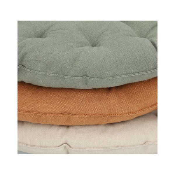 Stoelkussen, bio-katoen, tijmgroen, Ø40 cm