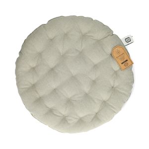 Galette de chaise ronde, coton bio, vert olive,  Ø40 cm