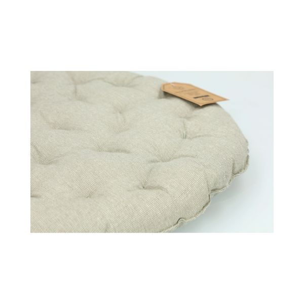 Galette de chaise ronde, coton bio, vert olive,  Ø40 cm