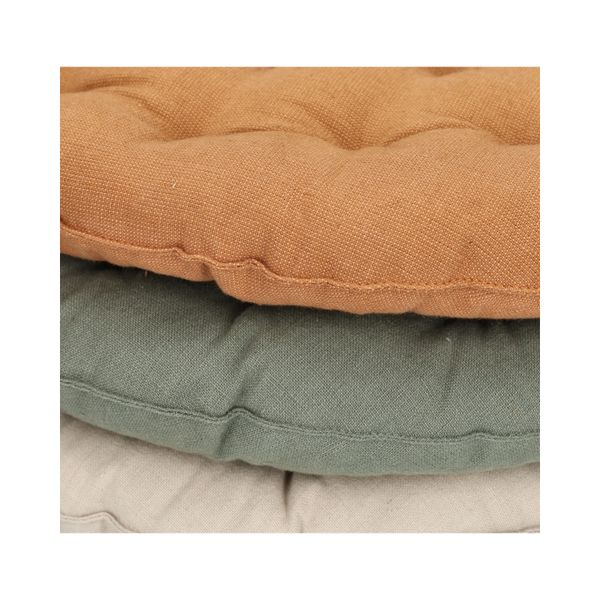 Stoelkussen, bio-katoen, amandelbruin, Ø40 cm