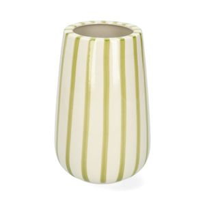 Vaas, steengoed, groen gestreept, &Oslash;11 cm x 17 cm