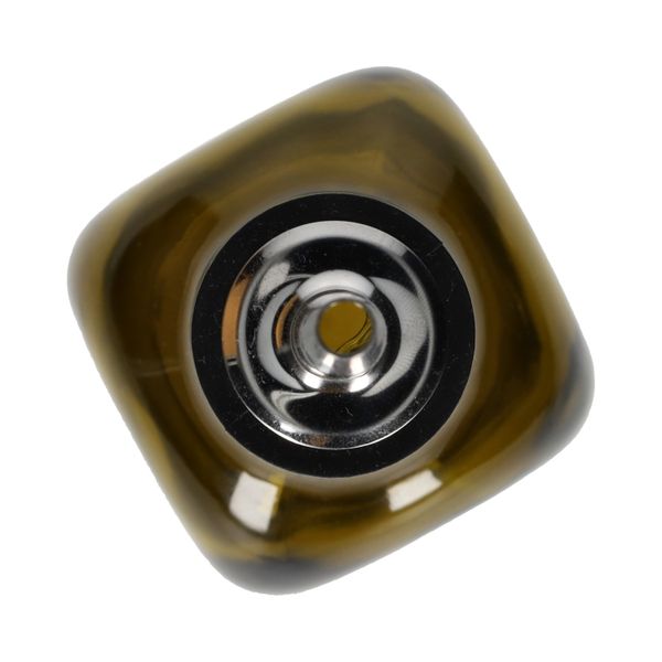 Bouteille à huile/vinaigre, verre vert olive, carré, 375 ml