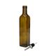 Olie/azijnfles, olijfgroen glas, vierkant, 500 ml