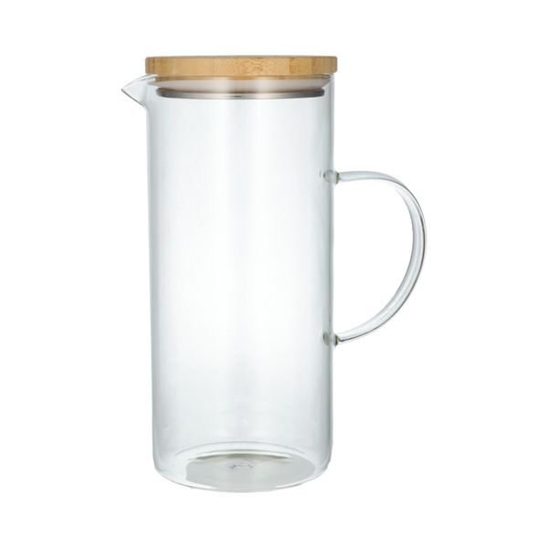 Kan met bamboe deksel, glas, 1,25 liter