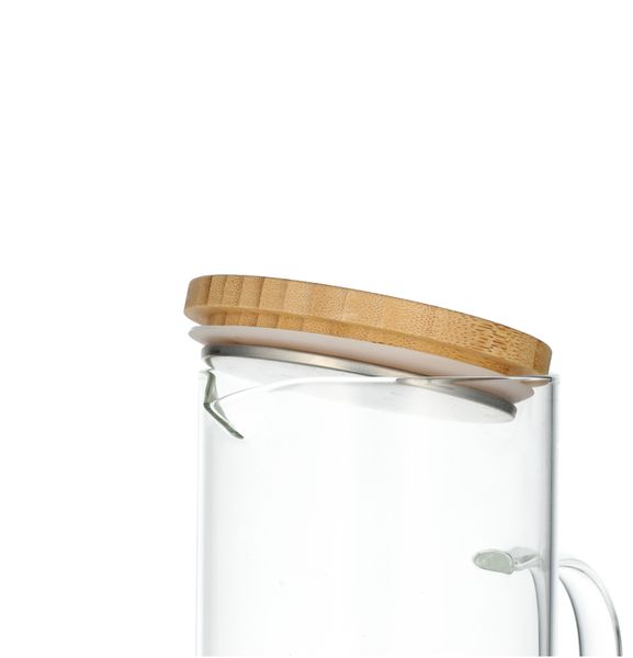 Kanne mit Bambusdeckel, Glas, 1,25 l