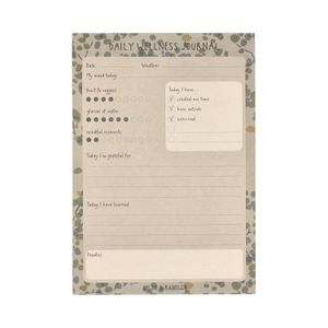 Daily wellness journal, papier, brindilles et feuilles, A5