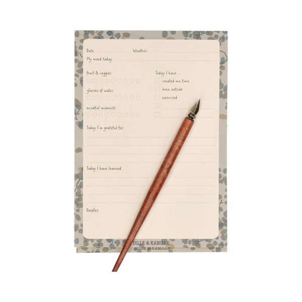 Daily wellness journal, papier, brindilles et feuilles, A5