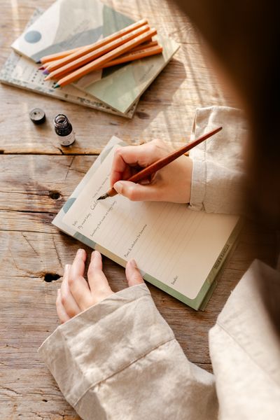 Bedtime journal, papier, takjes met bladeren, A5