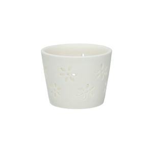Bougeoir pour bougie chauffe-plat, porcelaine, blanc, Ø7 x 5,5 cm