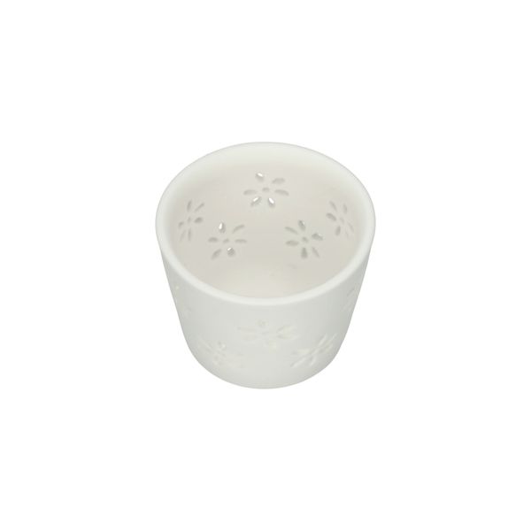 Waxinelichthouder, porselein, wit, Ø7 x 5,5 cm