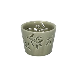 Bougeoir pour bougie chauffe-plat, porcelaine, vert clair, Ø7 x 5,5 cm