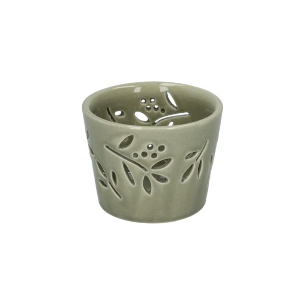 Waxinelichthouder, porselein, lichtgroen,Ø7 x 5,5 cm