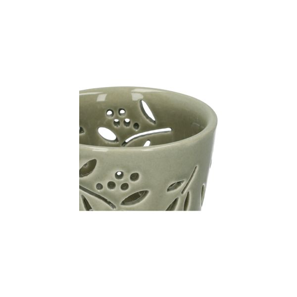 Waxinelichthouder, porselein, lichtgroen, Ø7 x 5,5 cm