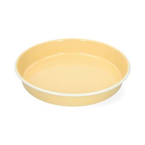 Plateau, émail, jaune clair/blanc, Ø30 cm