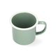 Tasse avec anse, émail, gris-vert/blanc, Ø8 cm