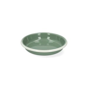 Bord diep, emaille, grijsgroen/wit, Ø14 cm