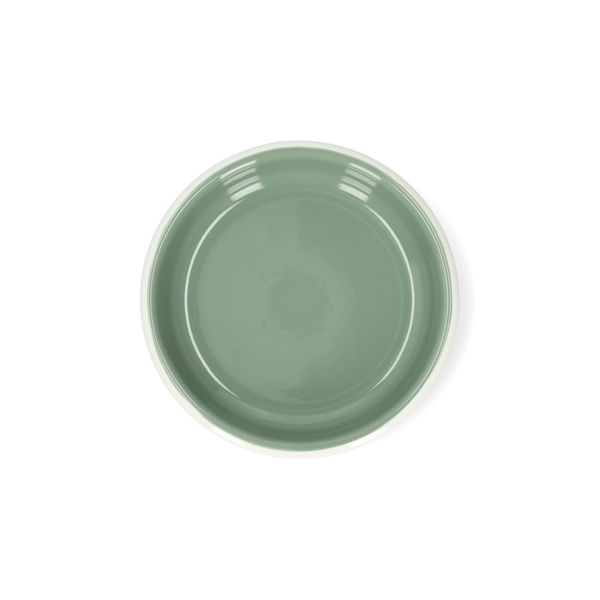 Bord diep, emaille, grijsgroen/wit, Ø14 cm