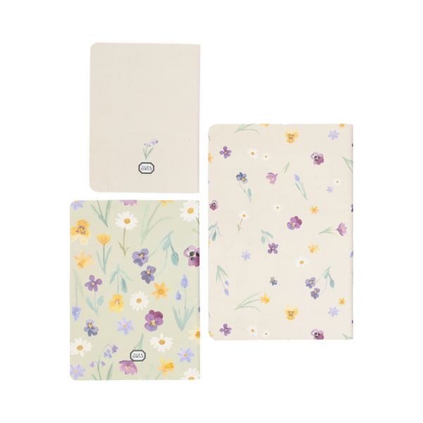 Ensemble de 3 cahiers, fleurs de printemps