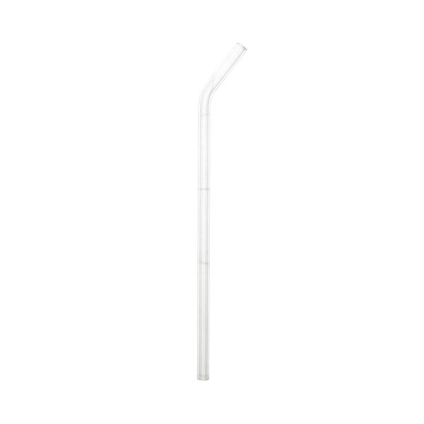 Paille courbée, verre, 23 cm