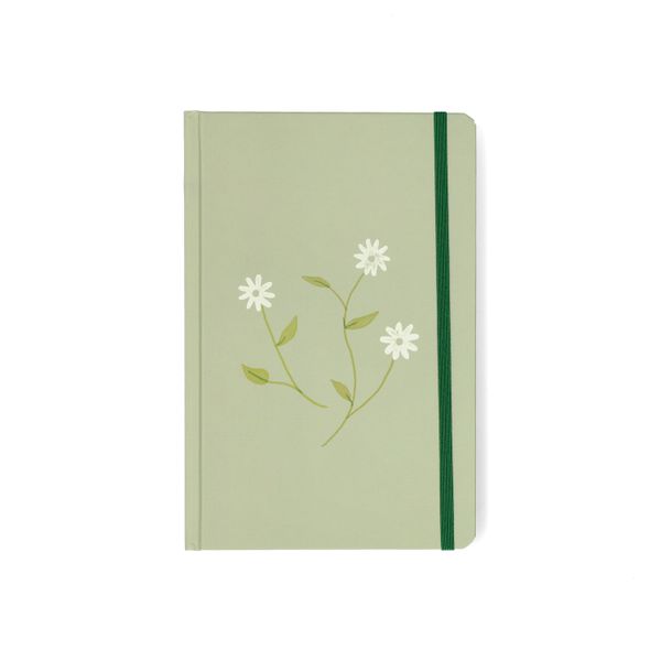 Carnet, papier, couverture rigide, pâquerettes, A5