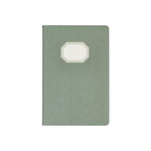 Cahier, ligné, avec étiquette, vert foncé, A5