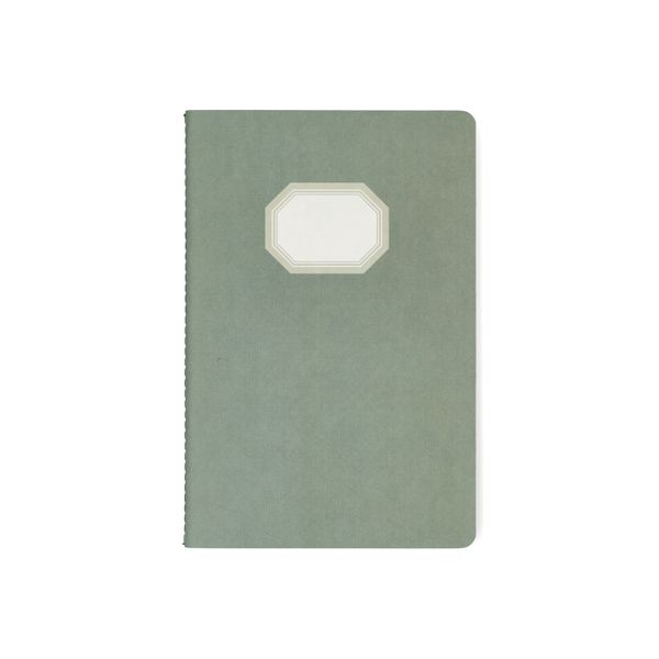 Cahier, ligné, avec étiquette, vert foncé, A5