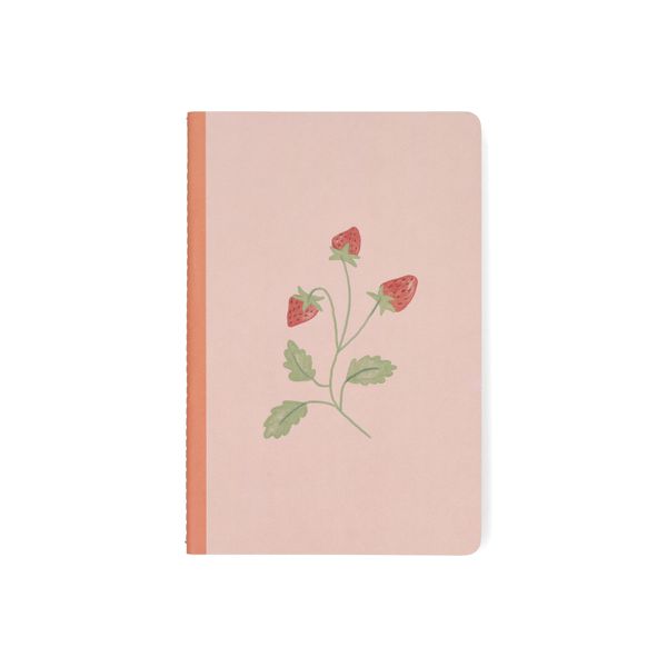 Cahier, couverture souple, ligné, fraises, A5