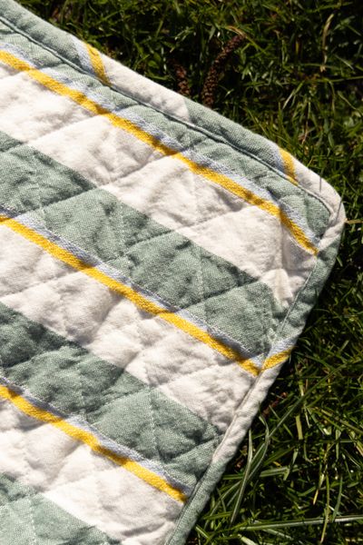 Picnic blanket, recycled cotton, striped, 150 x 200 cm