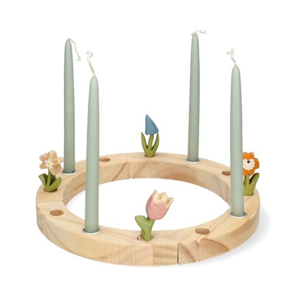 Jaarring, hout, 24 x 24 x 2,4 cm