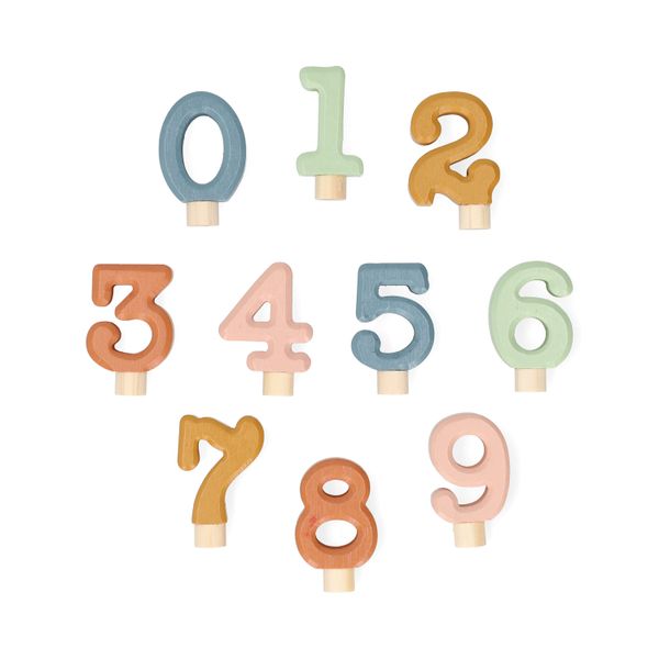 Stekers voor jaarring, hout, cijfers (0-9)