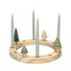 Ensemble de 4 figurines pour bougeoir couronne, bois, arbres