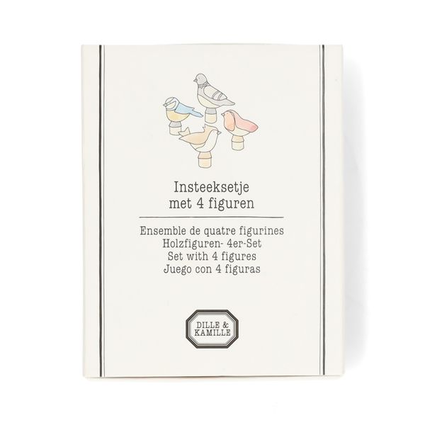 Ensemble de 4 figurines pour bougeoir couronne, bois, oiseaux