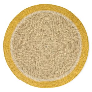 Placemat naturel, zeegras, geel, Ø38 cm